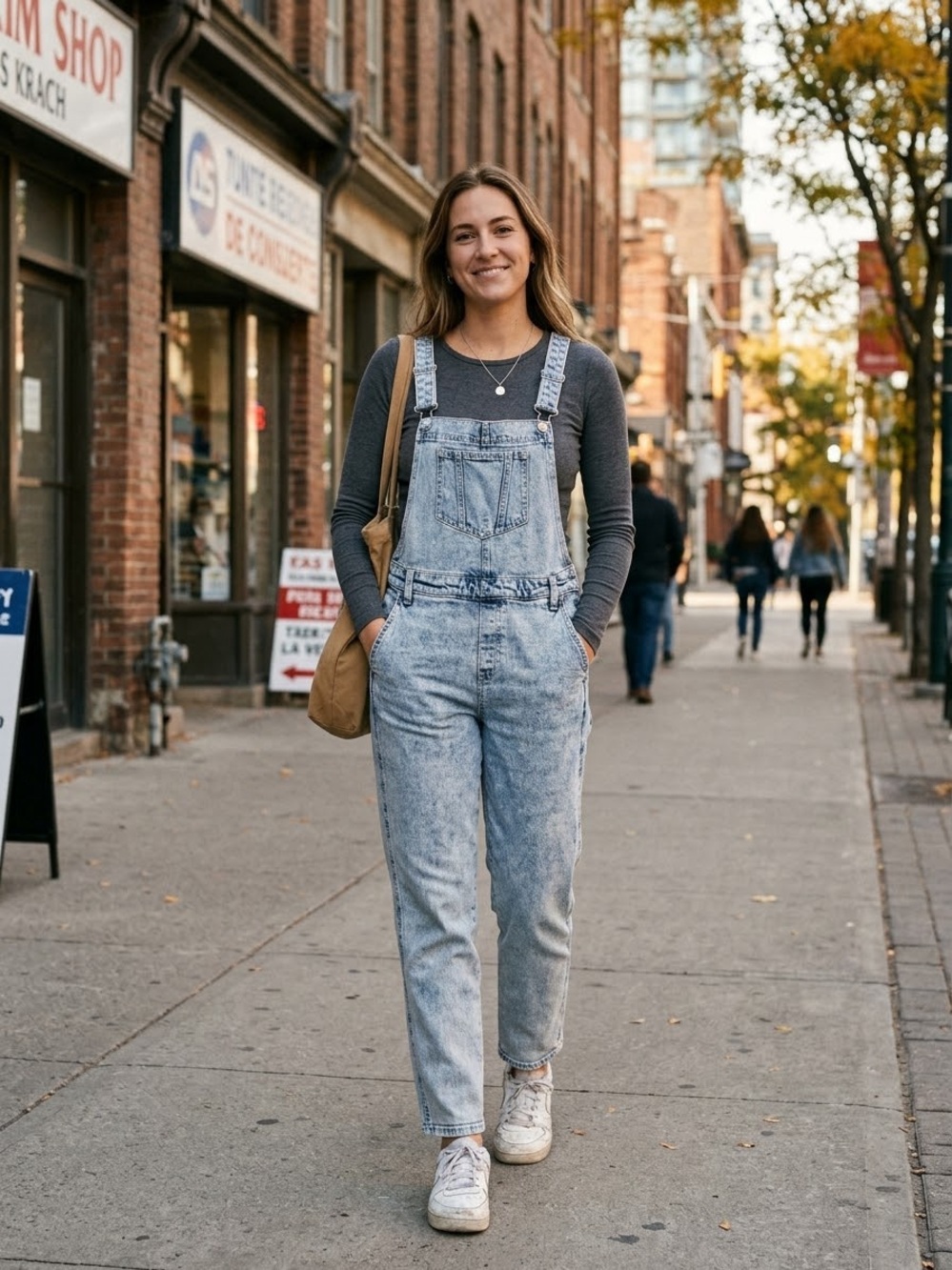 Navy Women's Acid Wash Denim Overalls Size 8 Side Zip Straight Leg 90s Y2K